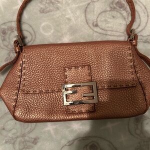 Metallic Bronze Designer Shoulder Bag